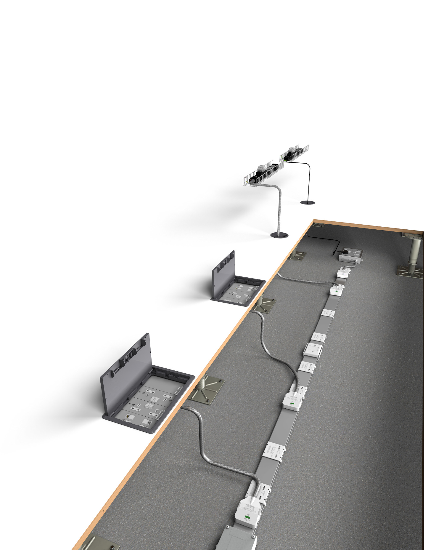 Solutions CMD Powertrack Desk Modules Floorbox
